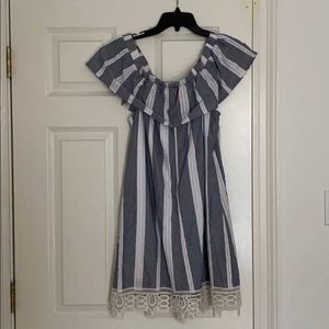 Off the shoulder stripped sundress